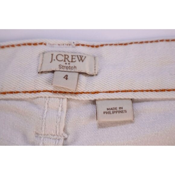 J.Crew by Stretch Denim Shorts ‎  Spandex Blend Off-White Color Size 4 - Picture 6 of 12